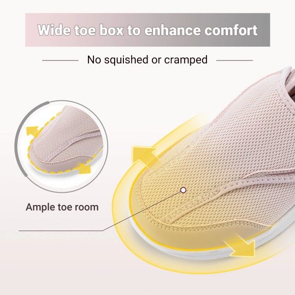 Fittington Women‘s Diabetic Shoes Wide Fully Adjustable Straps EasyTop Wings Diabetic Woman Shoes For Edema&Swollen Feet 2