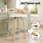 Wooden swivel bar stool with padded seat