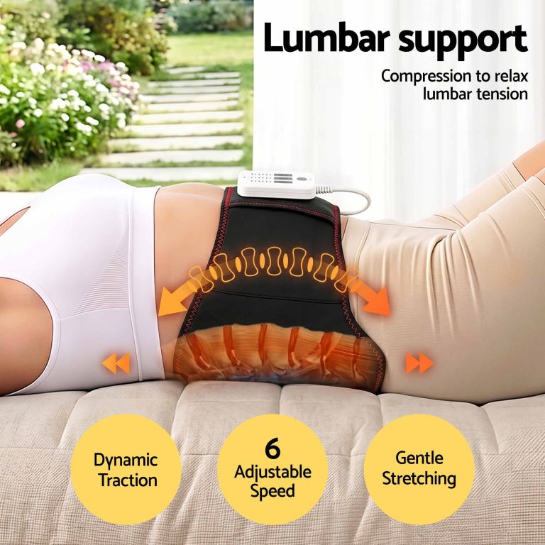 livemor back massager for sciatica relief, airbag traction and heat lumbar support belt, 124cm Inflatable lumbar support belt relieving lower back tension