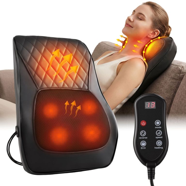 back massager tra bk 00.jpg Woman using heated neck and back massager