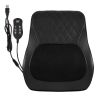 livemor back massager with heat and traction, neck and shoulder massage pillow, ergonomic backrest for office chair & sofa, lumbar support cushion with 2 level thermal relief, 6 modes for cervical & full body pain relief, large Black seat massager cushion with wired remote