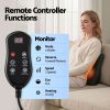 livemor back massager with heat and traction, neck and shoulder massage pillow, ergonomic backrest for office chair & sofa, lumbar support cushion with 2 level thermal relief, 6 modes for cervical & full body pain relief, large Remote control for heated massage seat cushion