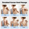 livemor back massager with heat and traction, neck and shoulder massage pillow, ergonomic backrest for office chair & sofa, lumbar support cushion with 2 level thermal relief, 6 modes for cervical & full body pain relief, large Back massage techniques demonstration with labelled hand movements