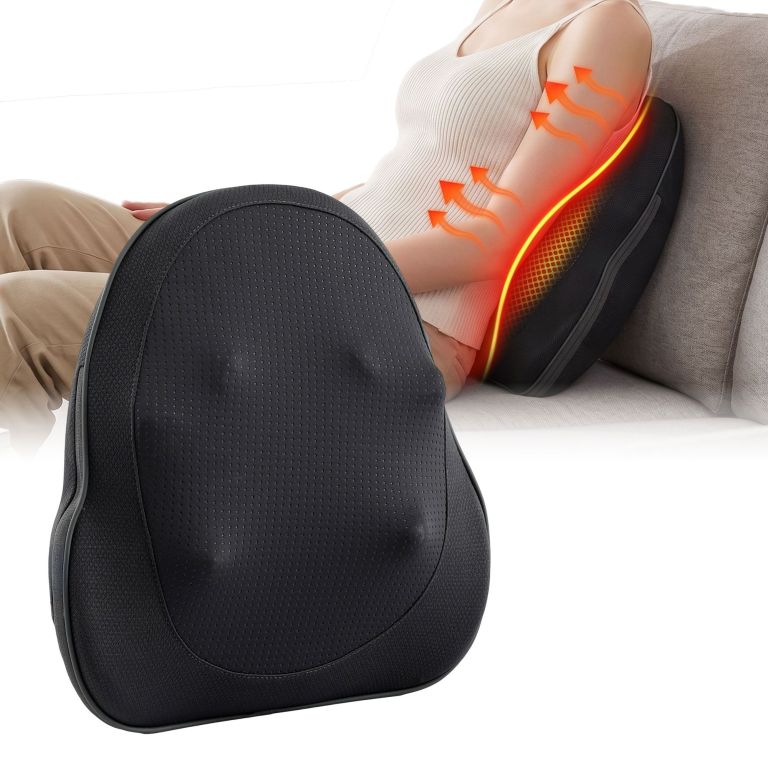 Heated back massage cushion on sofa chair