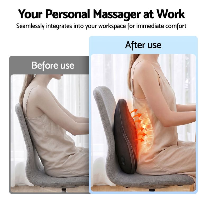 Office chair back massager before and after use