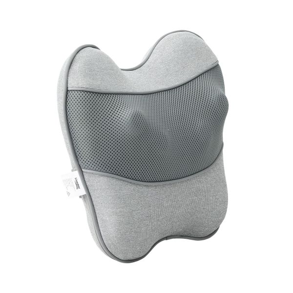 livemor back massager with heat, usb neck and shoulder massage pillow, 3 speed ergonomic lumbar support cushion for office chair, portable muscle relief for back, thigh & calf, grey Grey ergonomic mesh back support cushion