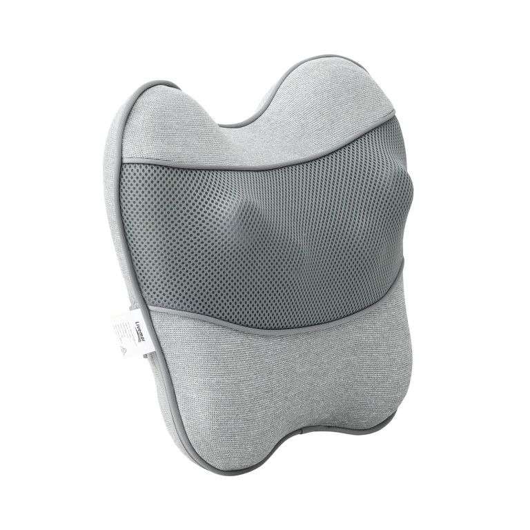 Grey ergonomic mesh back support cushion