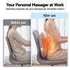 livemor back massager with heat, usb neck and shoulder massage pillow, 3 speed ergonomic lumbar support cushion for office chair, portable muscle relief for back, thigh & calf, grey Office chair back massager before and after use