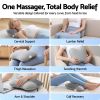 livemor back massager with heat, usb neck and shoulder massage pillow, 3 speed ergonomic lumbar support cushion for office chair, portable muscle relief for back, thigh & calf, grey Versatile massager cushion for full body relief