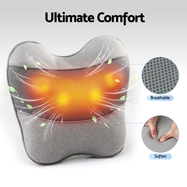 Heated breathable ergonomic cushion with mesh fabric