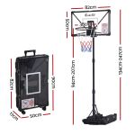 everfit portable basketball hoop system adjustable full foldable stand 2.07m Portable Everfit basketball hoop with wheeled carry case