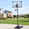Portable basketball hoop on suburban driveway