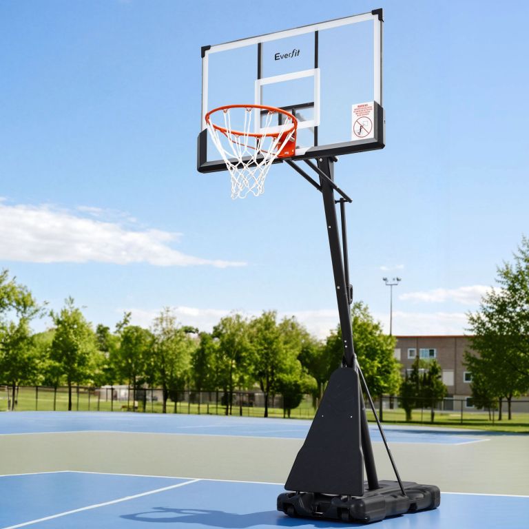 everfit 3.05m basketball hoop stand system portable height adjustable net ring Portable basketball hoop on outdoor court
