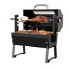 grillz bbq grill charcoal electric smoker roaster Black rotisserie barbecue with roasting lamb leg