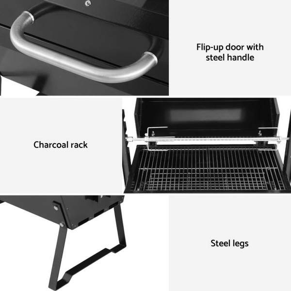 grillz bbq grill charcoal electric smoker roaster Charcoal barbecue with steel handle and legs