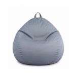 artiss outdoor bean bag chair cover (no filler) splash proof beanbag sofacover for adults teens kids stuffable bean bag cover for patio poolside relaxing, grey Grey fabric bean bag with top handle