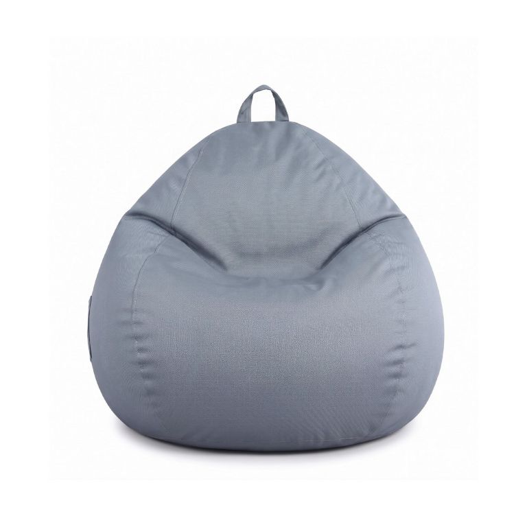 artiss outdoor bean bag chair cover (no filler) splash proof beanbag sofacover for adults teens kids stuffable bean bag cover for patio poolside relaxing, grey Grey fabric bean bag with top handle