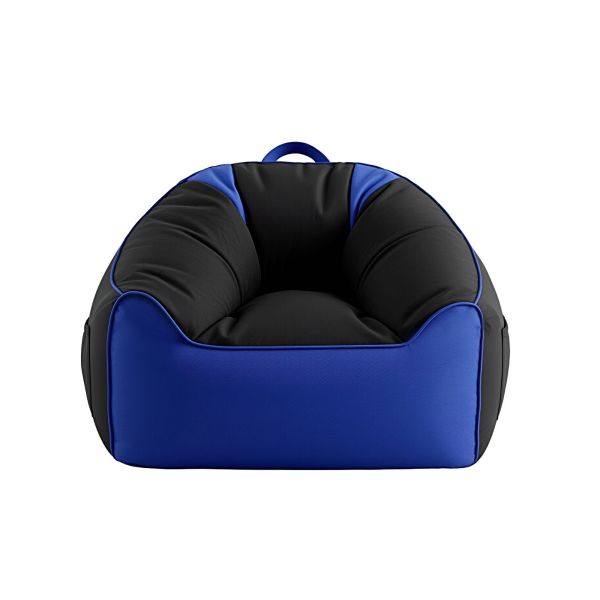 artiss gaming bean bag chair cover (no filler) for adults teens kids splash proof floor gaming chair cover with side pockets, headphone hanger, cup holder, bean bag cover only Black and blue cushioned pet bed