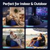 artiss gaming bean bag chair cover (no filler) for adults teens kids splash proof floor gaming chair cover with side pockets, headphone hanger, cup holder, bean bag cover only Portable bean bag for indoor and outdoor use