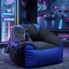 artiss gaming bean bag chair cover (no filler) for adults teens kids splash proof floor gaming chair cover with side pockets, headphone hanger, cup holder, bean bag cover only Futuristic gaming room with racing game display