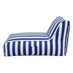 artiss outdoor bean bag chair cover (no filler) splash proof beanbag lounge sofacover stuffed animal storage bean bag cover for patio poolside relaxing, blue Blue and white striped lounge cushion