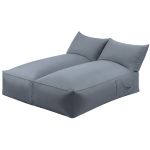 Grey double lounge bean bag with backrests