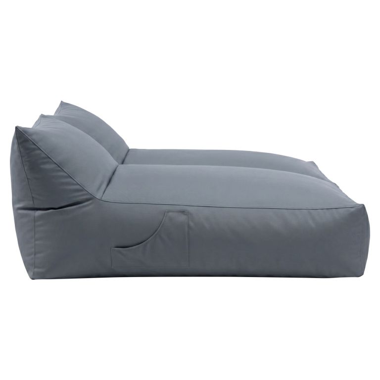 Grey outdoor bean bag lounger with backrest