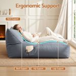 Woman reclining on ergonomic support lounge cushion