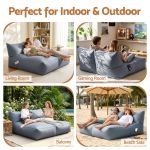 Blue bean bag sofa for indoor and outdoor use