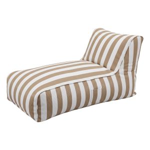 Beige and white striped floor lounge chair