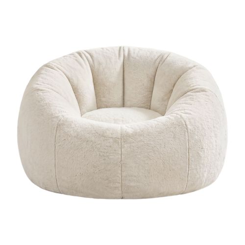 bd cover round be 00.jpg Cream plush tub armchair on white background