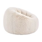Cream faux fur bean bag chair