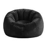 bd cover round bk 00.jpg Black faux fur round lounge chair