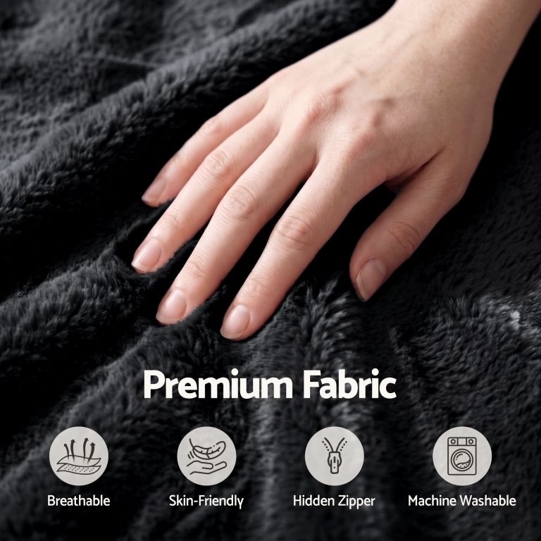 artiss bean bag chair cover (no filler) soft faux fur beanbag cover large round stuffed animal storage bean bag cover washable lazy sofa cover for adults kids teens, black Hand touching soft premium plush fabric