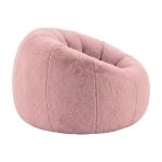 Soft pink plush bean bag chair
