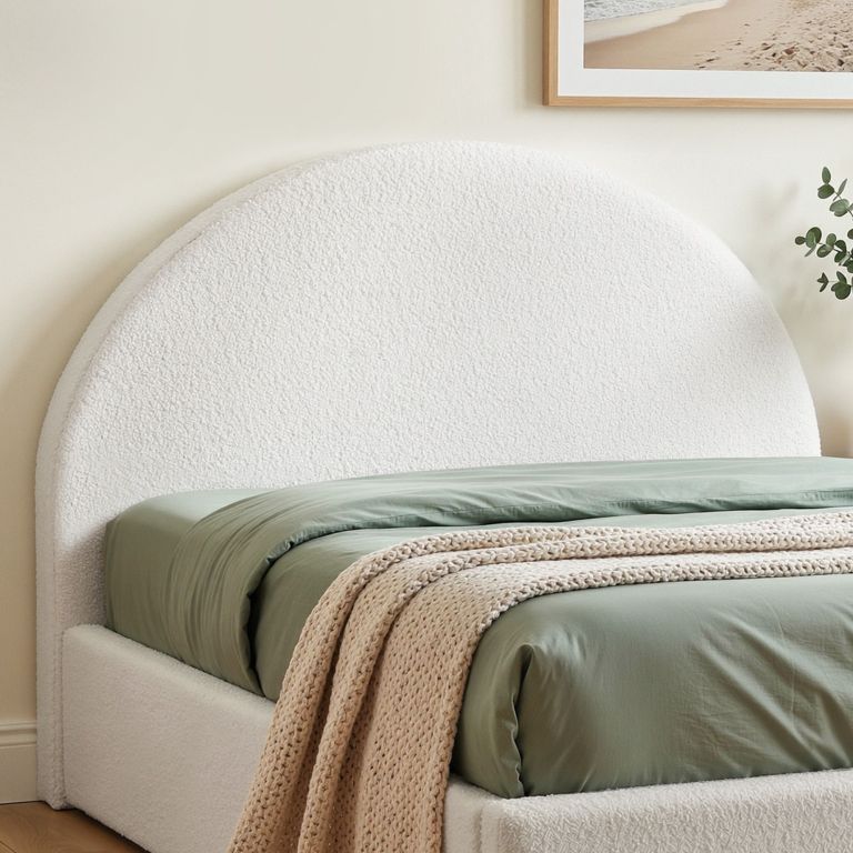 bed foam head nova q wh 00.jpg Curved upholstered bed with sage green bedding