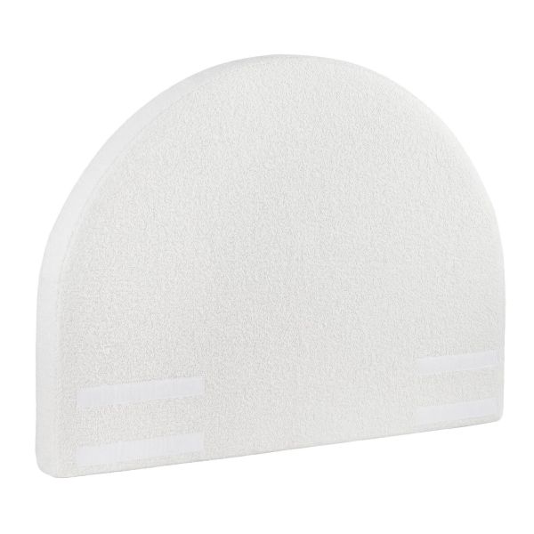 artiss queen size headboard for bed frame boucle fabric no assembly vacuum compressed soft backrest with removable washable cover 171cm wide White terry towel with satin border detail