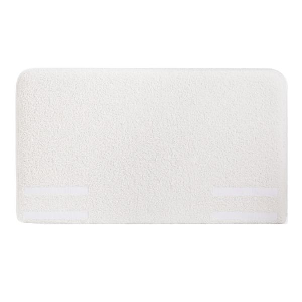 artiss double headboard for bed frame boucle fabric no assembly vacuum compressed soft backrest with removable washable cover 155cm wide White textured bath mat with non-slip strips