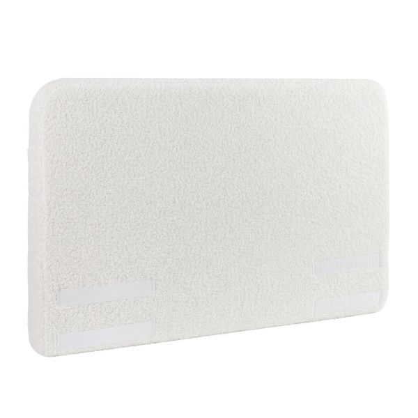 artiss double headboard for bed frame boucle fabric no assembly vacuum compressed soft backrest with removable washable cover 155cm wide White rectangular bath mat with rounded corners