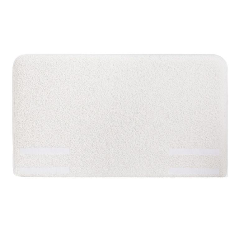 artiss queen headboard for bed frame boucle fabric no assembly vacuum compressed soft backrest with removable washable cover 172cm wide White textured bath mat with anti-slip strips