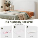 artiss queen headboard for bed frame boucle fabric no assembly vacuum compressed soft backrest with removable washable cover 172cm wide Modern bed with no assembly required setup