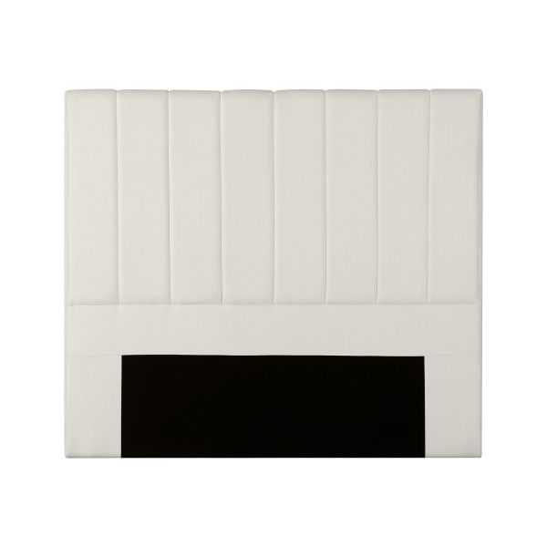 artiss bed head headboard double linen 137cm beige Beige upholstered headboard with vertical panel design