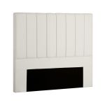 Cream upholstered bedhead with vertical panels