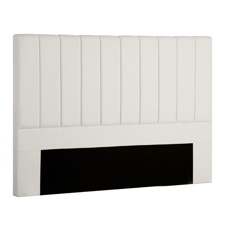 artiss bed head headboard king linen 183cm beige Cream upholstered headboard with vertical panel detailing
