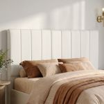 bed head vela q bg 00.jpg Modern bedroom with upholstered headboard and neutral bedding