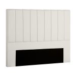 artiss bed head headboard queen linen 153cm beige Cream upholstered headboard with vertical panel stitching