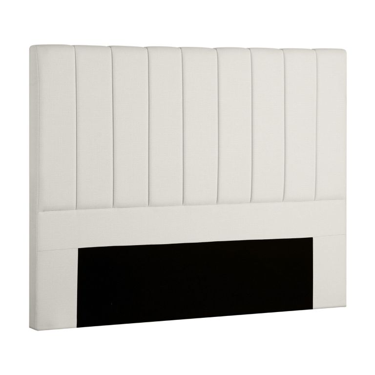 artiss bed head headboard queen linen 153cm beige Cream upholstered headboard with vertical panel stitching