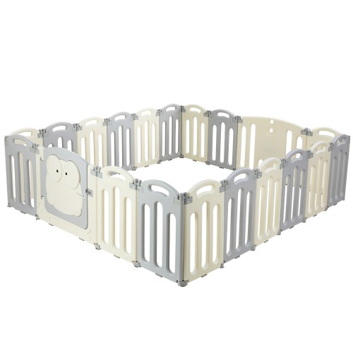 Modular grey and cream baby playpen enclosure