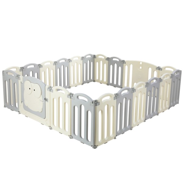 Modular grey and cream baby playpen enclosure