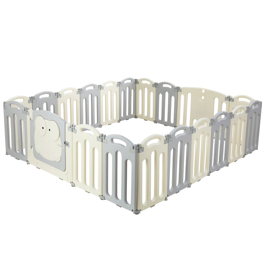bp b 20211 20p gr 00.jpg Modular grey and cream baby playpen enclosure